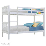 Kingston Slumber Wooden Kids Bunk Bed Frame, with Modular Design that can convert to 2 Single, White V219-BEDSBBKS02WA