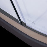 90 x 90cm Rounded Sliding 6mm Curved Shower Screen with Base in Black V63-830061