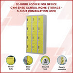 12-Door Locker for Office Gym Shed School Home Storage - 3-Digit Combination Lock V63-838951