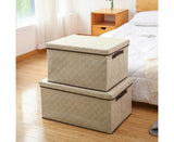 SOGA Medium Beige Non-Woven Diamond Quilt Grid Fabric Storage/Organizer Box SBOX046