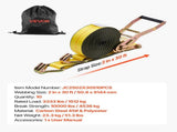 Ratchet Straps, 50.8 mm x 9.1 m, Heavy Duty Tie Down Straps with Double J Hook, 4536 kg Break V952-SJGJLD2X3010VZ6IN001V0