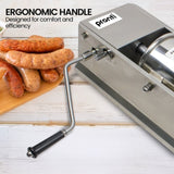 Pronti 5L Sausage Stuffer Stainless Steel with 4 Filling Tubes - Horizontal SSG-STR-HTL-5L