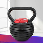 Everfit 18kg Adjustable Kettlebell Set Portable Kettle Bell Weight Dumbbells 10lbs 40lbs FIT-K-KB-18KG-BK