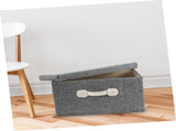 Clothes Storage Organizer Gray Storage Box Finishing Basket Cloth Quilt Desktop Container V1192-AZ-W-11125