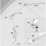 LED Desk Lamp - Powerful LED Desk Lamp With Clip - Eye Protection LED Desk Lamp - 3 Lighting Modes X V1188-MS-227-2272