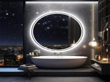 80cm LED Bathroom Mirror Anti-fog Circle Backlit HD V178-66749