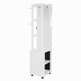 Artiss Lockable Jewellery Cabinet, Mobile Frameless Mirror, White JC-B-ROT01-170-WH