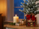 Christabelle 45cm 1.5ft Snowy Potted Christmas Tree Decorations Gift Pack Hessian Red Gold Baub 112_HZ702