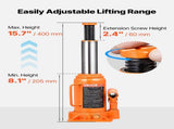 Hydraulic Jack, 12 Ton Capacity, 205-400 mm Lifting Range, Heavy Duty Welded V952-PSQJDCSSDS12CVWP6001V0