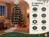 Jingle Jollys Christmas Ladder Lights Santa 3.4m 328LED Hanging Decor Cool White XMAS-MOT-D-LADDER-WH
