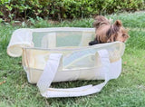 Cream Style Pet Tote Bag Breathable Mesh, Anti-Sag Base, L Size for Cats & Dogs, Detachable Strap, V1232-LXB-GG-001