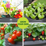 Green Fingers Garden Bed 90X45cm Round Latches Planter Box Raised Galvanised Herb GARDEN-AG-ROU-9045-B