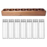 Worgeous Coffee Bean Tube Dispenser with Wood Rack for Home Use Clear Glass Bottles and Sealed V1189-LWWAL-20260327-03497