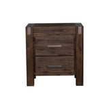 Bedside Table 2 drawers Night Stand Solid Wood Acacia Storage in Chocolate Colour V43-BST-NOW-CHK
