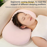21.6*13.7*3.5inch Ice Silk Neck Support Pillow,Soft Ergonomic Memory Foam Pillow for Side V1107-115-27920-PUR2