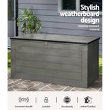Gardeon Outdoor Storage Box 680L Container Lockable Garden Bench Tool Shed Black OSB-S680-BK