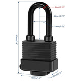6 Pack Heavy Duty Outdoor Waterproof Padlocks Keyed Alike, 1-9/16 Inch Weatherproof Laminated Steel V1366-AZ2-W-15651