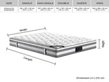 Mattress Euro Top Queen Size Pocket Spring Coil with Knitted Fabric Medium Firm 34cm Thick V43-MAT-PET-Q