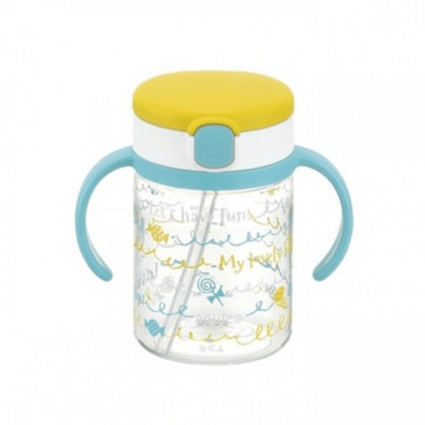 Richell - Aqulea Clear Straw Bottle Mug 200ml Yellow Candy DTK12247