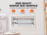 12-Branch Heat Manifold, 1/2" PEX Tubing Manifold, Stainless Steel PEX Manifold for Hydronic V952-DRFSQBXG12HL053KUV0