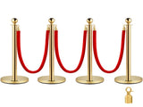 4PCS Gold Stanchion Posts Queue, 38 Inch Red Velvet Rope, Crowd Control Queue Line Rope, V952-GLZJS1.5M3GHRS4JTV0