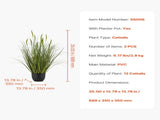 Artificial Grass, 2 Pack 889mm Cattail Grass in Pot, Premium PVC Faux Fake Greenery Shrubs V952-DPKXPLWCLS35CCHPH001V0