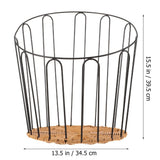 Black Woven Bread Basket with Iron Frame for Serving, Kitchen Storage, Counter Organization and Home V1370-AZ4-14305