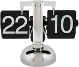 Black Flip Table Clock with Chrome Stand, Modern Retro Desk Clock, 9.5 x 21 x 16.5 cm V1188-MS-731-112