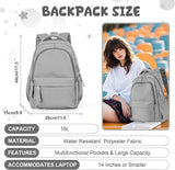 14-inch Waterproof Lightweight Laptop Backpack for School and University, Gray V1188-MS-325-0792