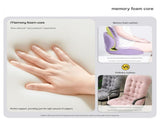 Gray Ergonomic Memory Foam Seat Cushion with Lumbar Support - Integrated Backrest Design, Breathable V888-ELOSUNG54426