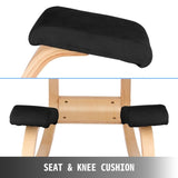 VEVOR Wooden Ergonomic Kneeling Chair Memory Seat Cushion Relieving Body Black V952-OM-141HSDNY000001V0