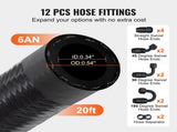 6AN Fuel Line Kit, 6.1 m Fuel Hose Kit, 0.86 cm Nylon Stainless Steel Braided Fuel Line V952-QCYYRYRGNLBZSYIKSV0