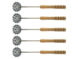 5pcs Potato Masher Portable Stainless Steel Wooden Handle Manual Spud Smasher Kitchen Tool V1294-YM0626-3118220316211
