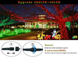 LED White Christmas Lights Outdoor, String Lights Plug in Extendable, 8 Modes Christmas Tree V1107-124-21451-RED-100M1000