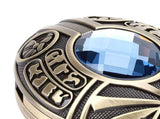 Metal Fidget Slider Zinc Alloy Ancient Egypt Oval Everyday Carry Fingertip Fidget Toy with Blue V1294-YM0901-3117250168211