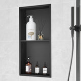 VEVOR 33.02 x 63.5 cm No Tile Shower Niche 304 Stainless Steel, Wall-Inserted Niche Recessed Double V952-BXGLYBK2C13YEJQ0NV0