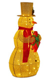 Christabelle 120cm Gold Outdoor Christmas Snowman with Lights 112_MHA325