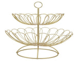 2 Tier Fruit Bowl Modern Nordic Design Geometric Detachable Gold Fruit Basket for Home Decoration V1294-YM0714-3118210368911