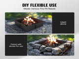 Fire Pit Ring, 36x36 in Outer/30x30 in Inner Diameter, 10inch Height Square Fire Pit Insert, Heavy V952-FXHH30INCH15XENIBV0