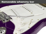 Karrera 39in Electric Guitar Music 6-String Instrument Full Size Purple EGP-5W-PU