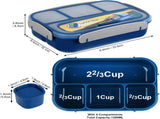 1300 mL 4 Compartment Bento Lunch Box, BPA Free Food Container for Adults, Kids, School, Work, V1189-LC-AMZ-00118
