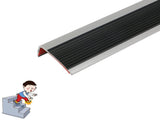 40" Stair Nosing Edge Trim Rubber Non Slip L-Shaped PVC Corner Staircase Strip Trip Prevention Step V1366-AZ2-W-09907