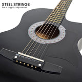 Karrera 38in Pro Cutaway Acoustic Guitar with Carry Bag - Black CC38-PRO-BK