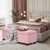 Storage Ottoman Stool 102cm Fabric PINK V274-FT-GQ003-PK