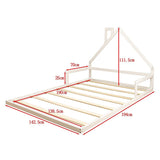 Pine Wood Floor Bed House Frame for Kids and Toddlers V63-849601