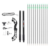 Everfit 55lbs Bow Arrow Set Recurve Takedown Archery Hunting for Beginner Green BS-AD55-GN