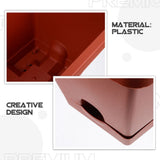 Set of 6 Dark Red Plastic Flower Pots, Thickened Bonsai for Indoor and Outdoor Home Gardening V1369-AZ3-W-19288
