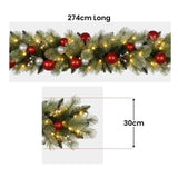 Christabelle 2.7m Christmas Garland with LED Lights and Baubles Mantle Decoration Ornament 112_SENJB274