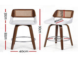Artiss Wooden Bar Stools Set of 3 Swivel Kitchen Counter Stool Chair 60cm Seat Height BA-B-0369-RAT-WHX3