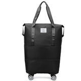Black Large Capacity Foldable Travel Bags with Wheels - Lightweight Waterproof Duffel Totes V888-ELOSUNG11528